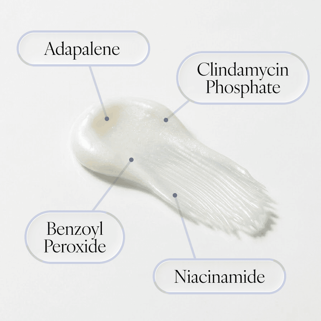 The Advanced Acne Solution ingredient texture callouts