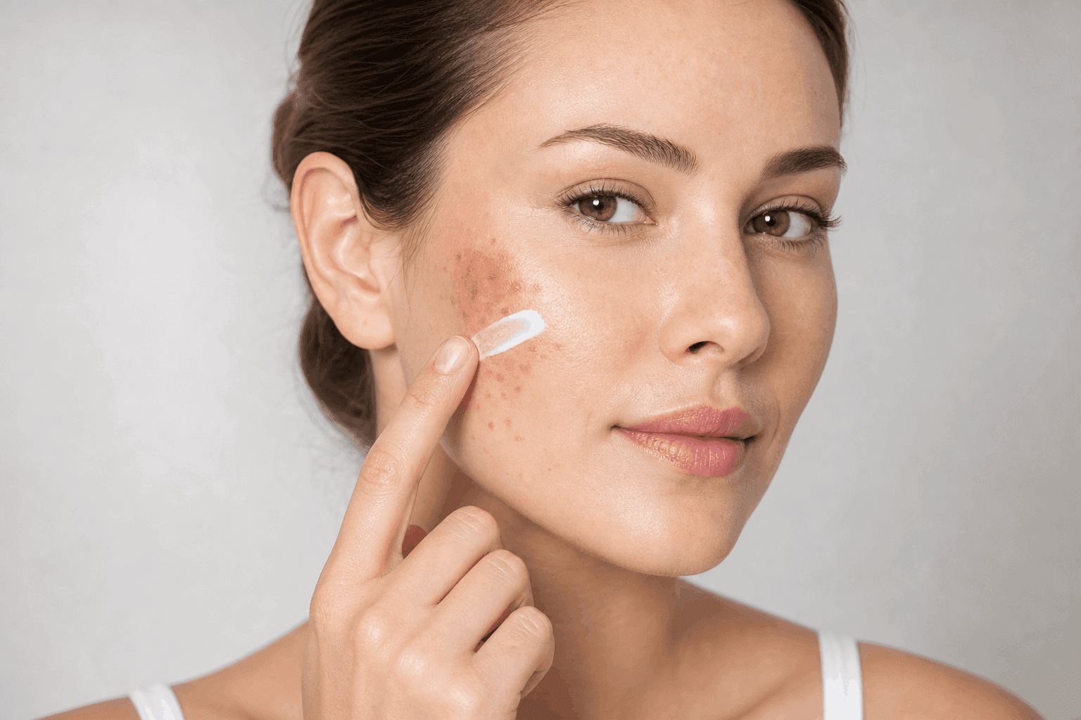Applying precision dark spot treatment to a concentrated patch