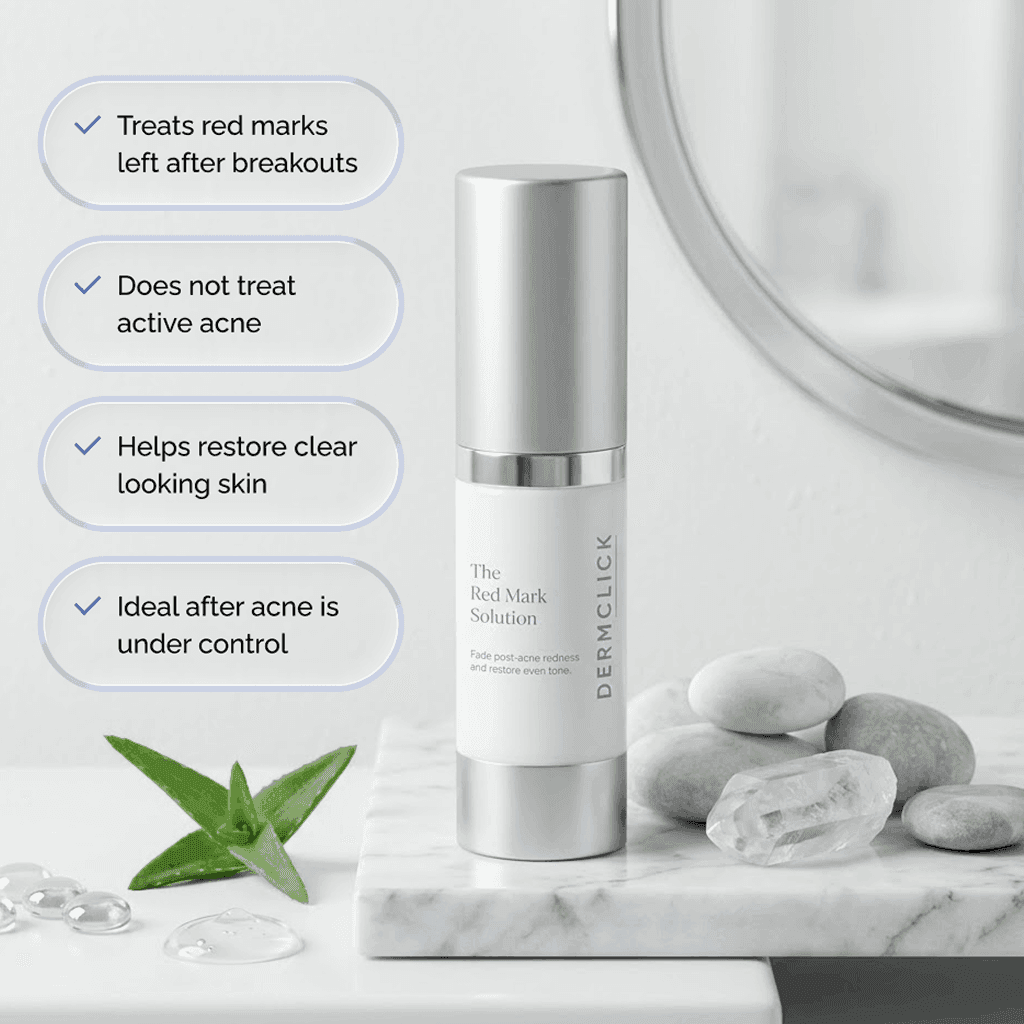 The Red Mark Solution ingredient swatch: Kojic Acid, Tranexamic Acid, Niacinamide
