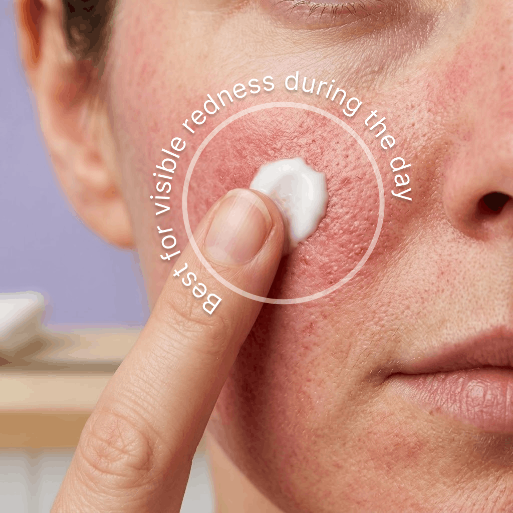 The Redness Control Formula applied to skin